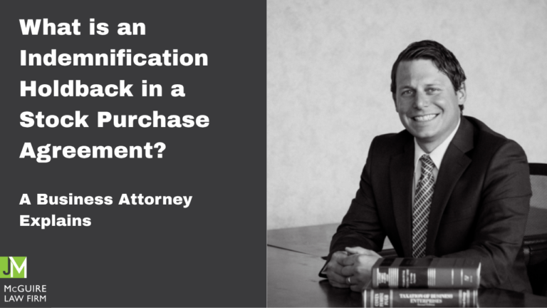 indemnification holdback stock purchase